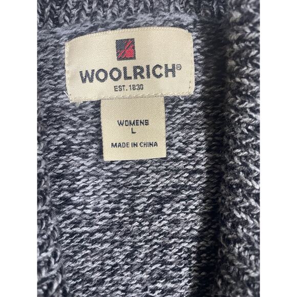 Woolrich Cardigan Sweater Womens Sz L Charcoal Heathered Ski Winter Snow Holiday - Picture 4 of 11